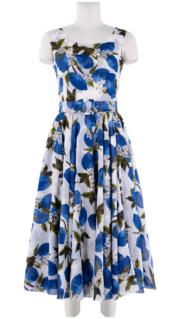 samantha sung Aster Dress Round Neck Mini Cap Sleeve Midi Length Cotton Musola (Lemon Original)