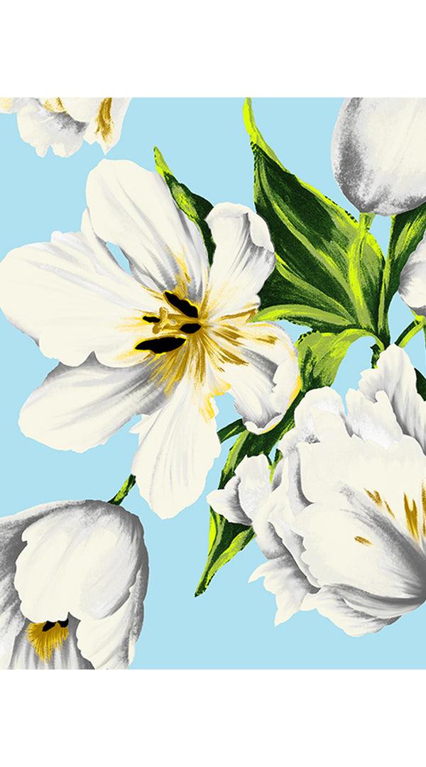 Samantha Sung Aster Dress Round Neck Sleeveless Midi Length Cotton Musola (Emperor Tulip Pastel)