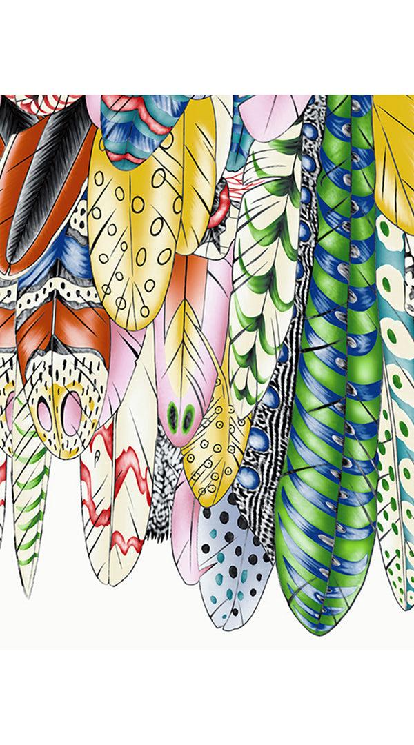 Samantha Sung Aster Dress Shirt Collar 1/2 Sleeve Tea Length Cotton Musola (African Feather)