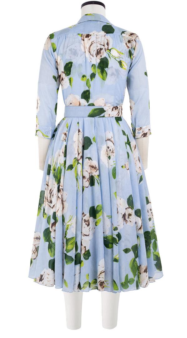 Samantha Sung Aster Dress Shirt Collar 3/4 Sleeve Long Length Cotton Musola (Amber Queen)