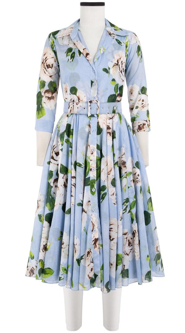 samantha sung Aster Dress Shirt Collar 3/4 Sleeve Long Length Cotton Musola (Amber Queen)