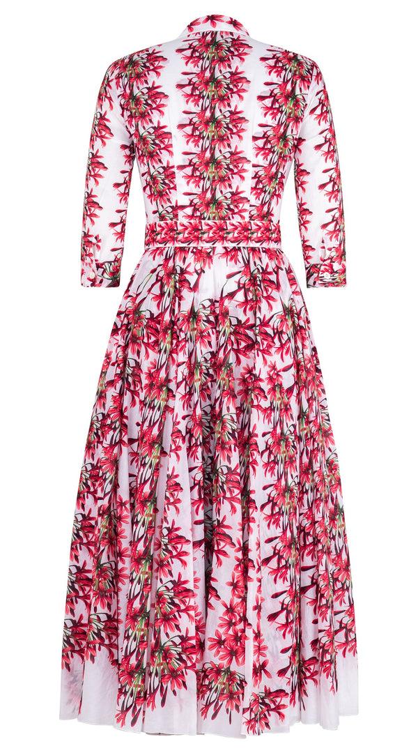 Samantha Sung Aster Dress Shirt Collar 3/4 Sleeve Maximum Length Cotton Musola (Tinker Bell Flower)