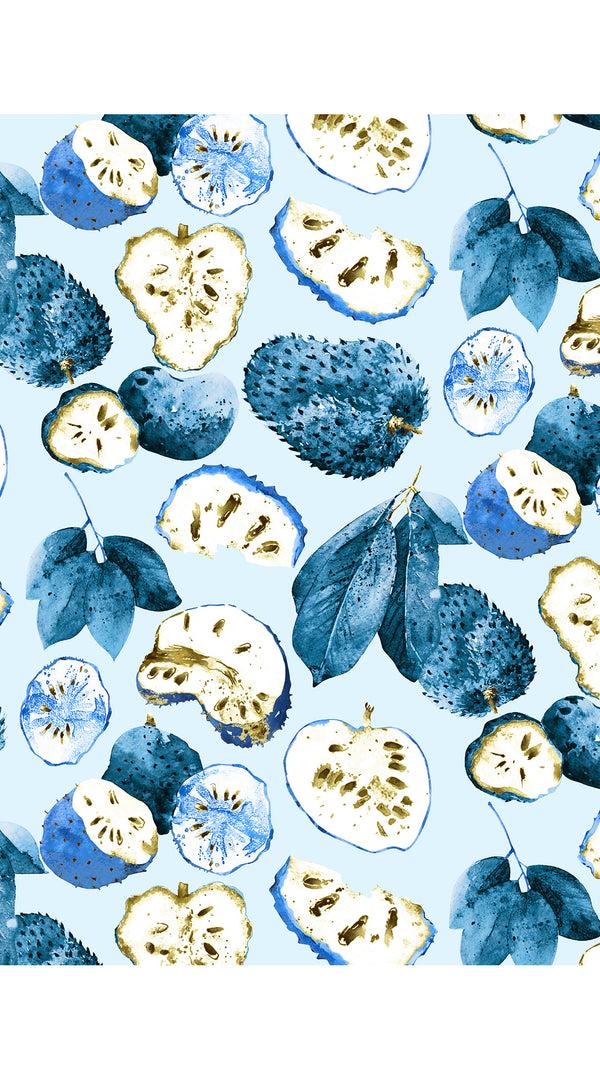 Samantha Sung Aster Dress Shirt Collar 3/4 Sleeve Midi Length Cotton Musola (Watercolor Soursop Pastel)