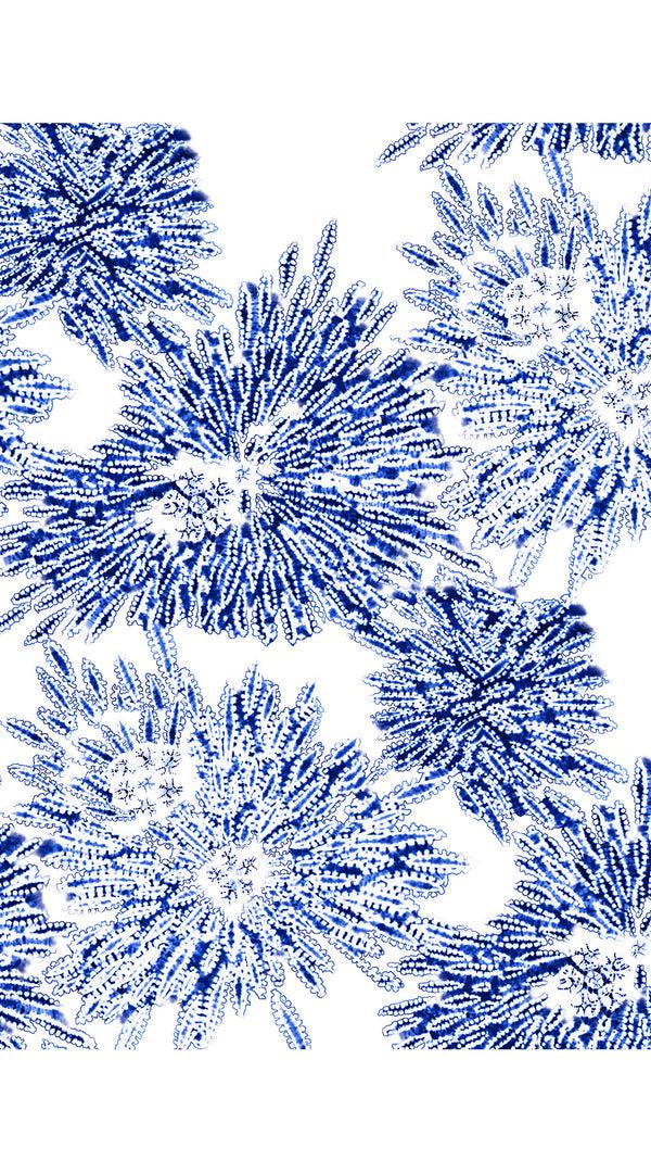 Samantha Sung Aster Dress Shirt Collar 3/4 Sleeve Midi Length Cotton Musola (Shibori Sumire)