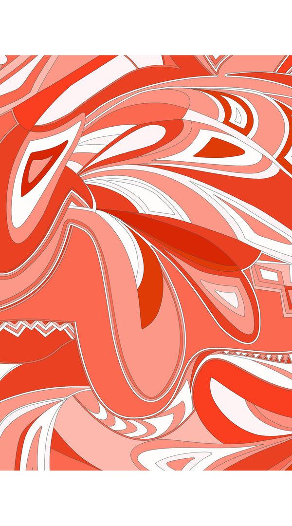 Samantha Sung Aster Dress Shirt Collar 3/4 Sleeve Midi Length Cotton Musola (Pucciesque Africani)