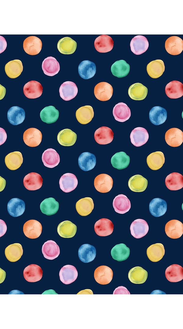 Samantha Sung Aster Dress Shirt Collar 3/4 Sleeve Midi Length Cotton Musola (Watercolor Dots Small)