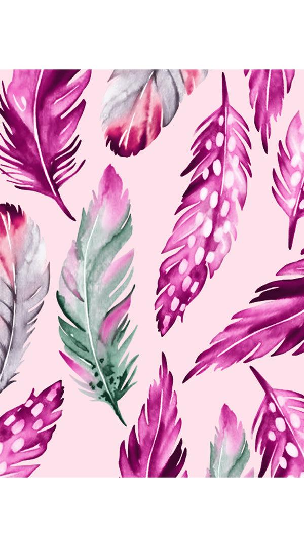 Samantha Sung Aster Dress Shirt Collar 3/4 Sleeve Midi Length Cotton Musola (Floating Feather Pastel)