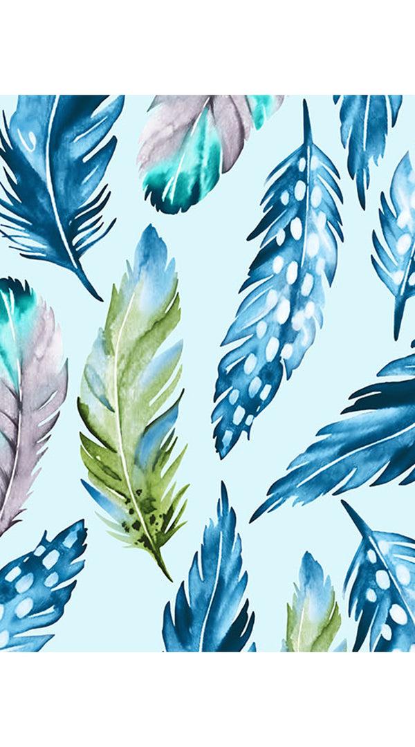 Samantha Sung Aster Dress Shirt Collar 3/4 Sleeve Midi Length Cotton Musola (Floating Feather Pastel)