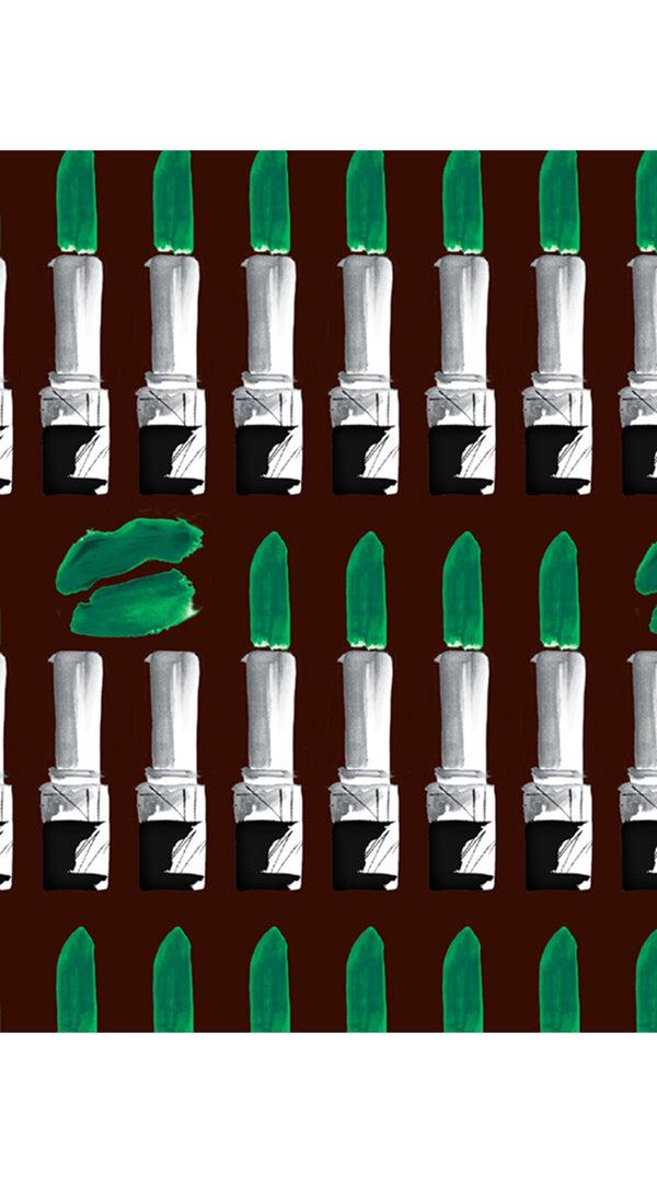 Samantha Sung Aster Dress Shirt Collar 3/4 Sleeve Midi Length Cotton Musola (Lipstic Rouge Black)