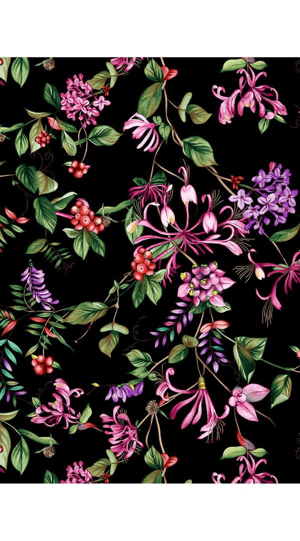 Samantha Sung Aster Dress Shirt Collar 3/4 Sleeve Midi Length Cotton Musola (Gallerie Summer Bouquet)