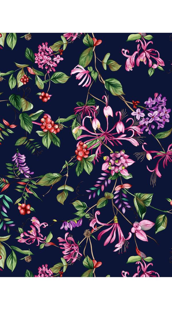 Samantha Sung Aster Dress Shirt Collar 3/4 Sleeve Midi Length Cotton Musola (Gallerie Summer Bouquet)