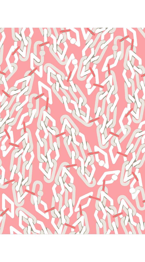 Samantha Sung Aster Dress Shirt Collar 3/4 Sleeve Midi Length Cotton Musola (Multi Chain BIg Pastel)