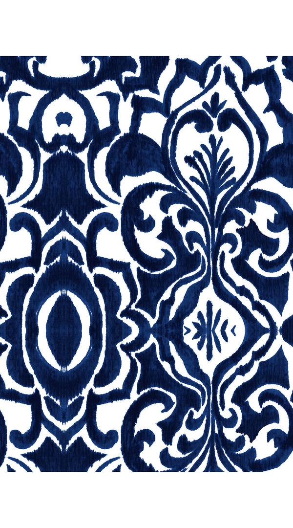 Samantha Sung Aster Dress Shirt Collar 3/4 Sleeve Midi Length Cotton Musola (Maiolica Blue Tile Small)