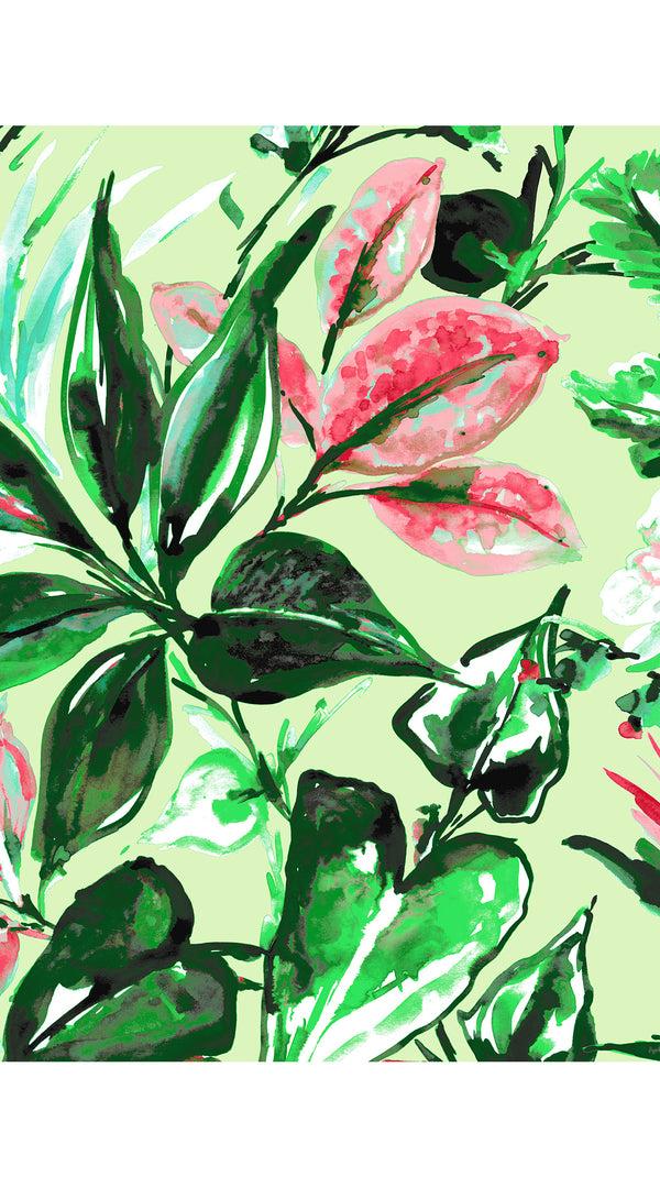 Samantha Sung Aster Dress Shirt Collar 3/4 Sleeve Midi Length Cotton Musola (Mozambique Flower Pastel)