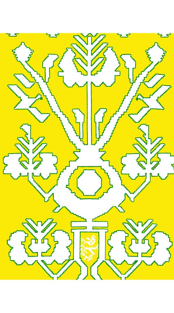 Samantha Sung Aster Dress Shirt Collar 3/4 Sleeve Midi Length Cotton Musola (Kos Embroidery Ground)