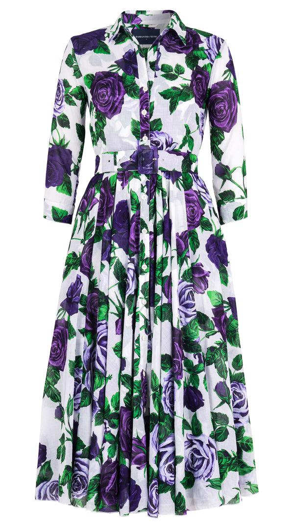 samantha sung Aster Dress Shirt Collar 3/4 Sleeve Midi Length Cotton Musola (Charlotte Rose Big) 4 samantha sung Aster Dress Shirt Collar 3/4 Sleeve Midi Length Cotton Musola (Charlotte Rose Big) 4