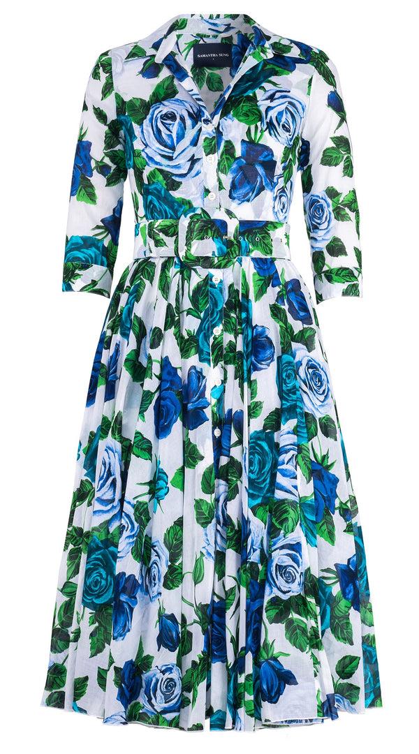 samantha sung Aster Dress Shirt Collar 3/4 Sleeve Midi Length Cotton Musola (Charlotte Rose Big) samantha sung Aster Dress Shirt Collar 3/4 Sleeve Midi Length Cotton Musola (Charlotte Rose Big)