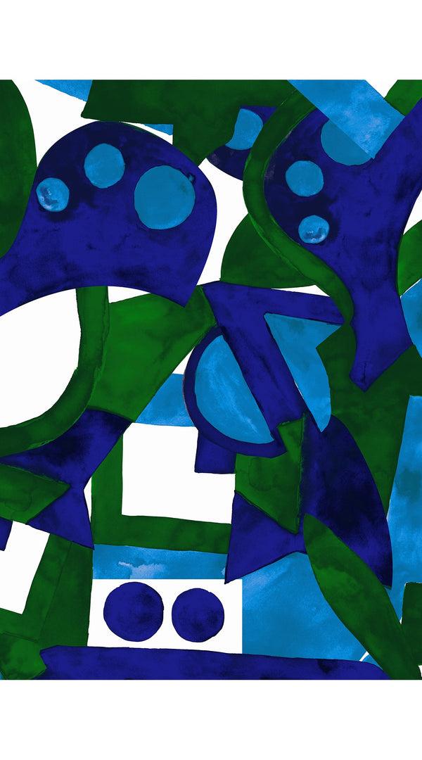 Samantha Sung Aster Dress Shirt Collar 3/4 Sleeve Midi Length Cotton Musola (Morello Graphic Bright)