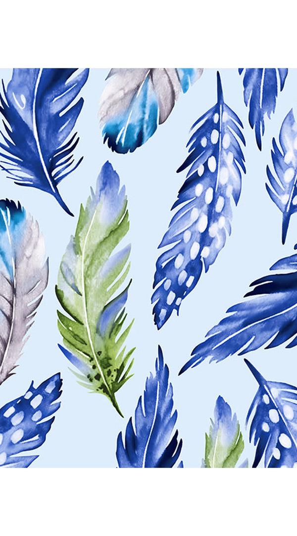 Samantha Sung Aster Dress Shirt Collar 3/4 Sleeve Midi Length Cotton Musola (Floating Feather Pastel)