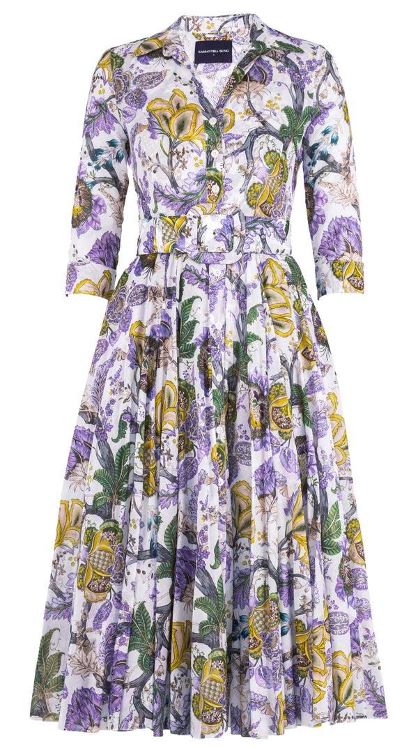 samantha sung Aster Dress Shirt Collar 3/4 Sleeve Midi Length Musola (Dart Hill Garden) 1