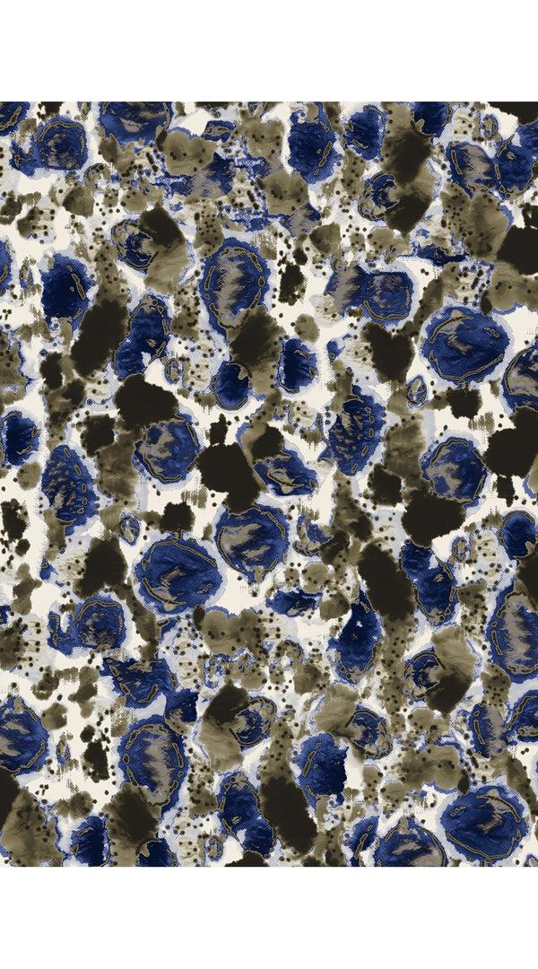 Samantha Sung Aster Dress Shirt Collar 3/4 Sleeve Midi Length Wool (Animal Dots)