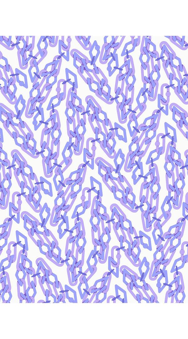 Samantha Sung Aster Dress Shirt Collar 3/4 Sleeve Midi Plus Length Cotton Musola (Multi Chain Small White)