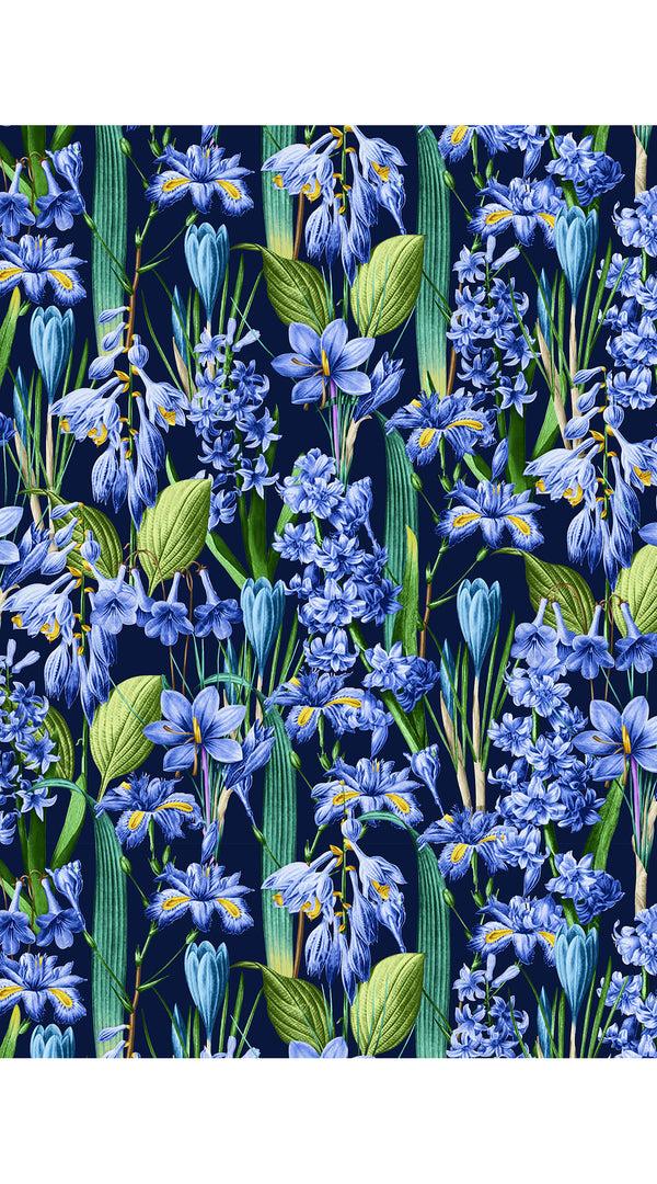 Samantha Sung Aster Dress Shirt Collar 3/4 Sleeve Midi Plus Length Cotton Musola (Crocus Hyacinth Bright)