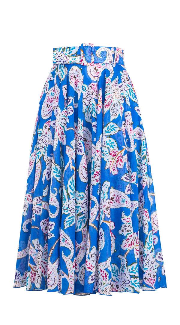 samantha sung Aster Skirt #1 with Belt Long Length Cotton Musola (Marseille Paisley Big)