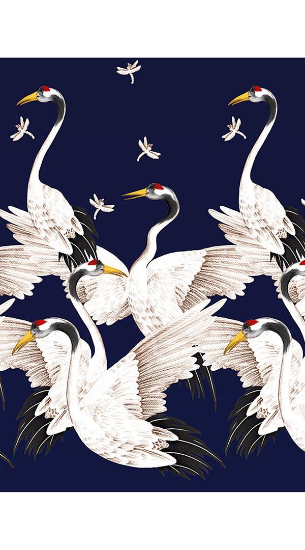 Samantha Sung Aster Skirt #1 With Belt Maxi Length Cotton Musola (White Crane Ombre)