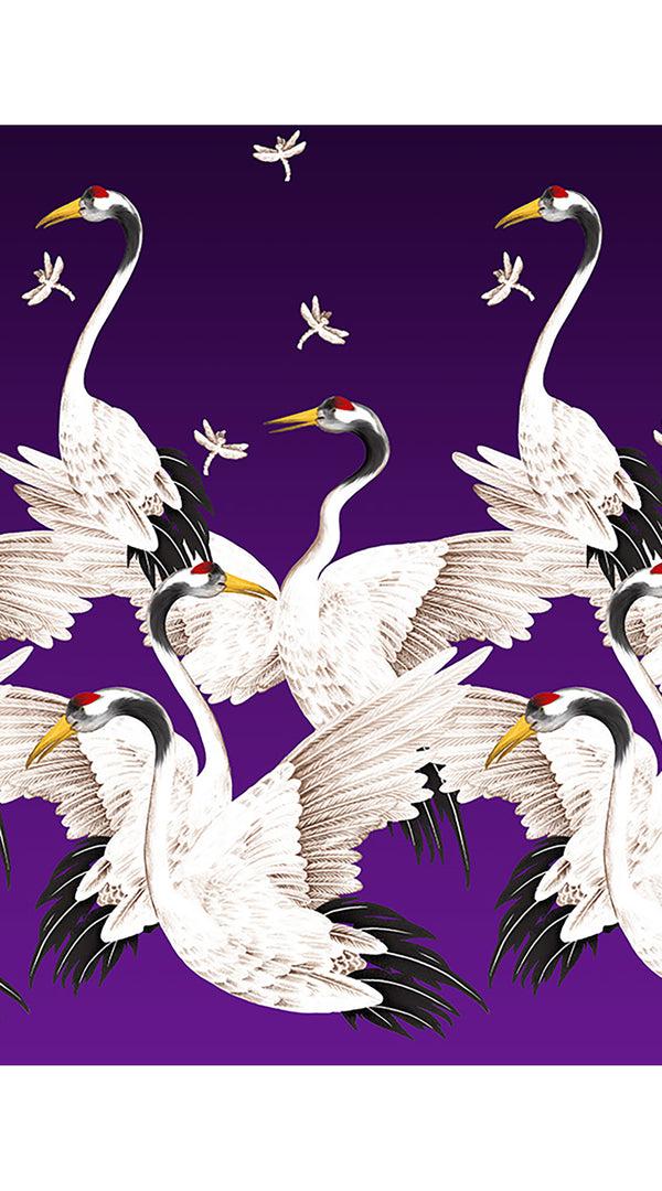 Samantha Sung Aster Skirt #1 With Belt Maxi Length Cotton Musola (White Crane Ombre)