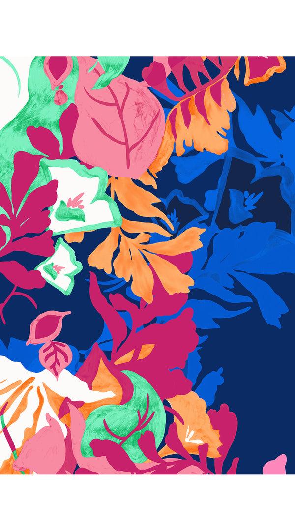 Samantha Sung Aster Skirt #1 With Belt Midi Length Cotton Musola (Spanish Garden)