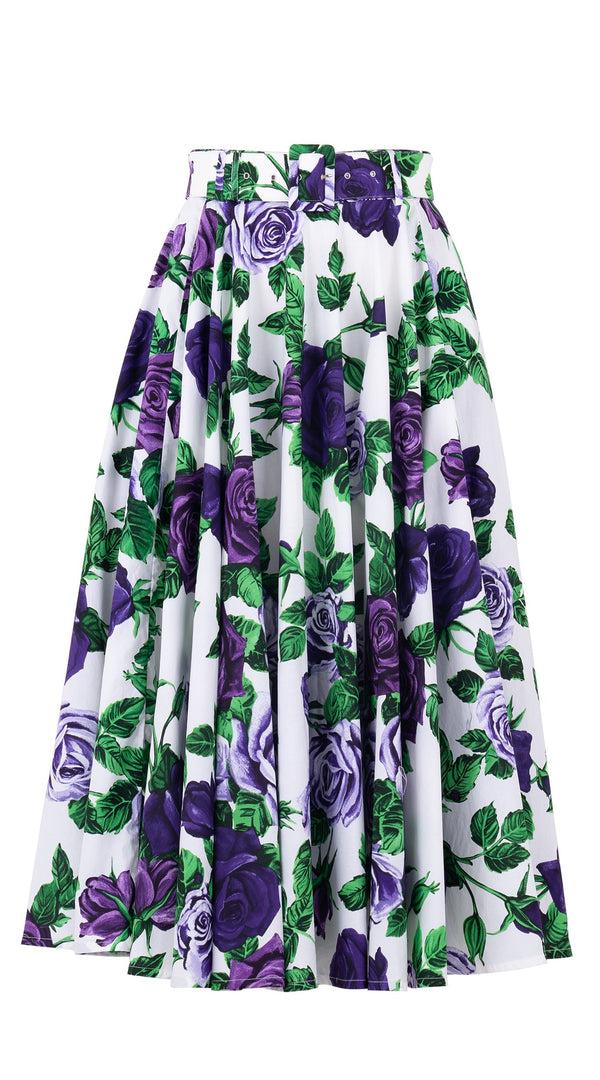 Samantha Sung Aster Skirt #1 With Belt Midi Length Poplin (Charlotte Rose Big)