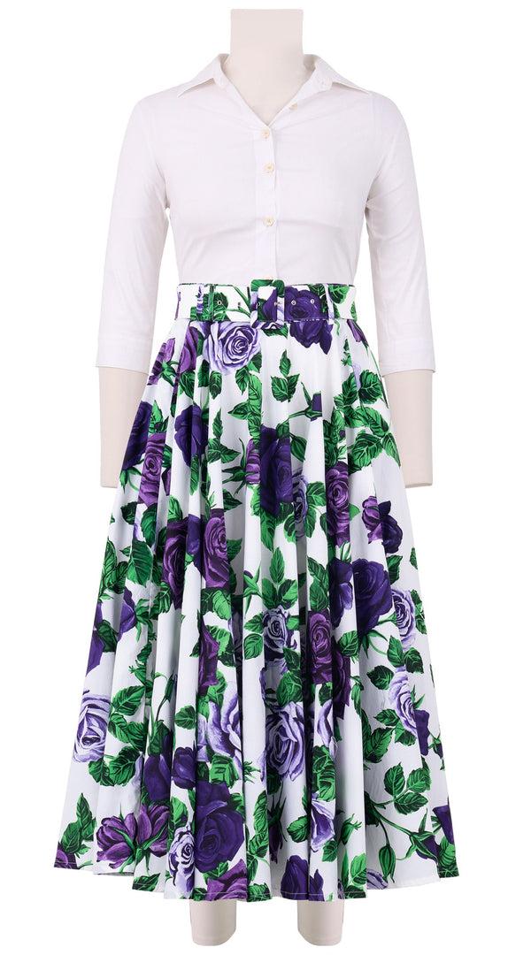 samantha sung Aster Skirt #1 with Belt Midi Length Poplin (Charlotte Rose Big)