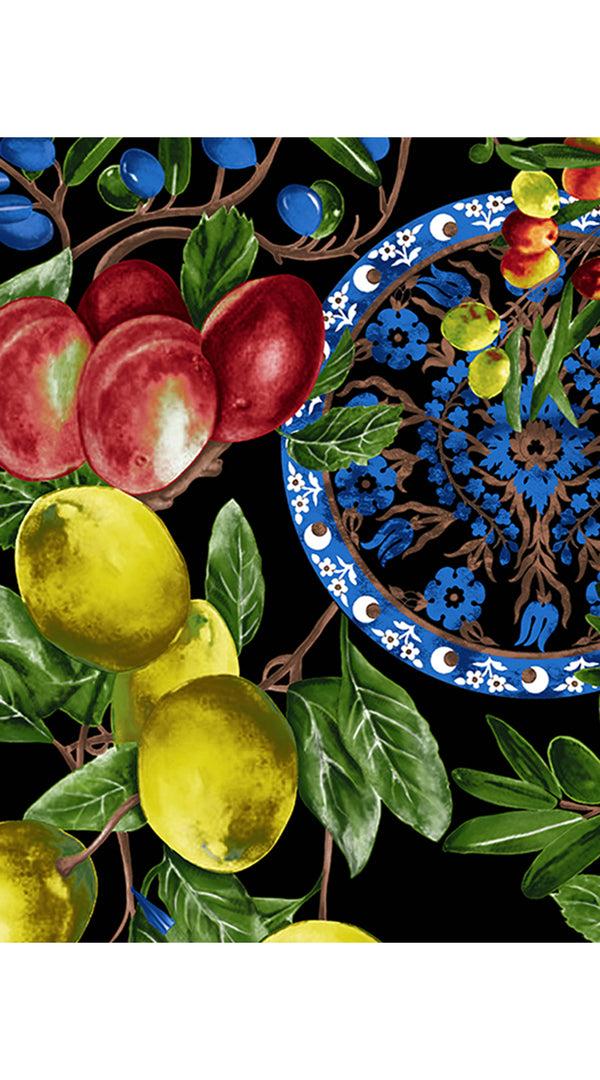 Samantha Sung Audrey Dress #1 Shirt Collar 3/4 Sleeve Cotton Stretch (Tuscan Olive Lemon Big)