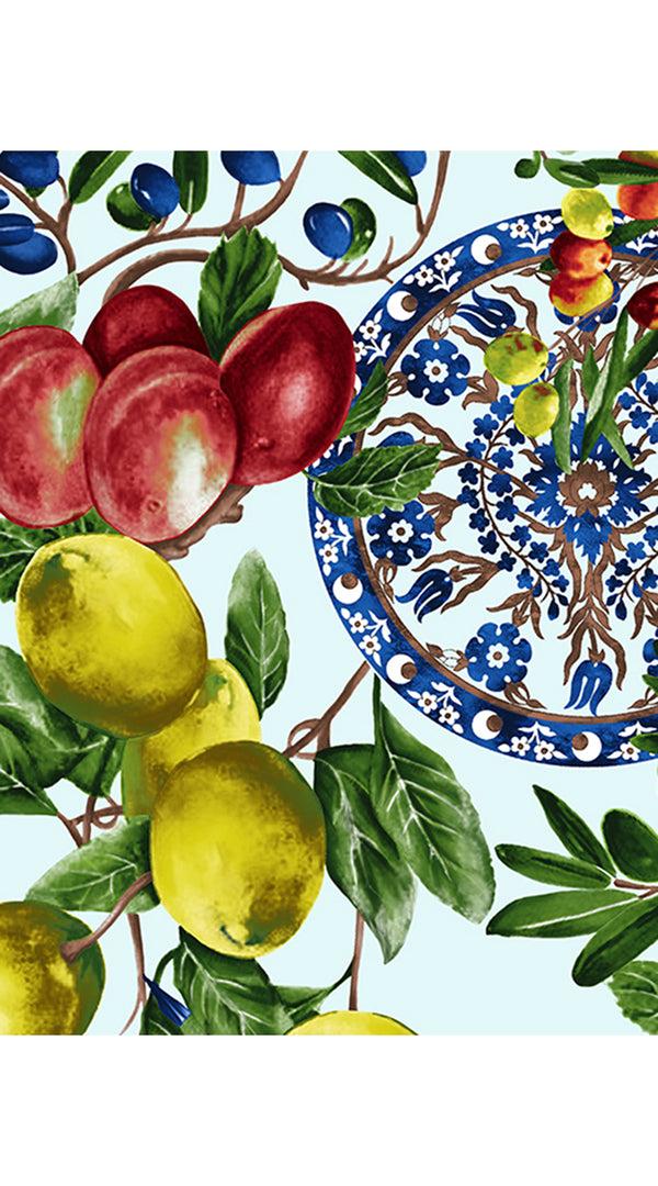 Samantha Sung Audrey Dress #1 Shirt Collar 3/4 Sleeve Cotton Stretch (Tuscan Olive Lemon Big)