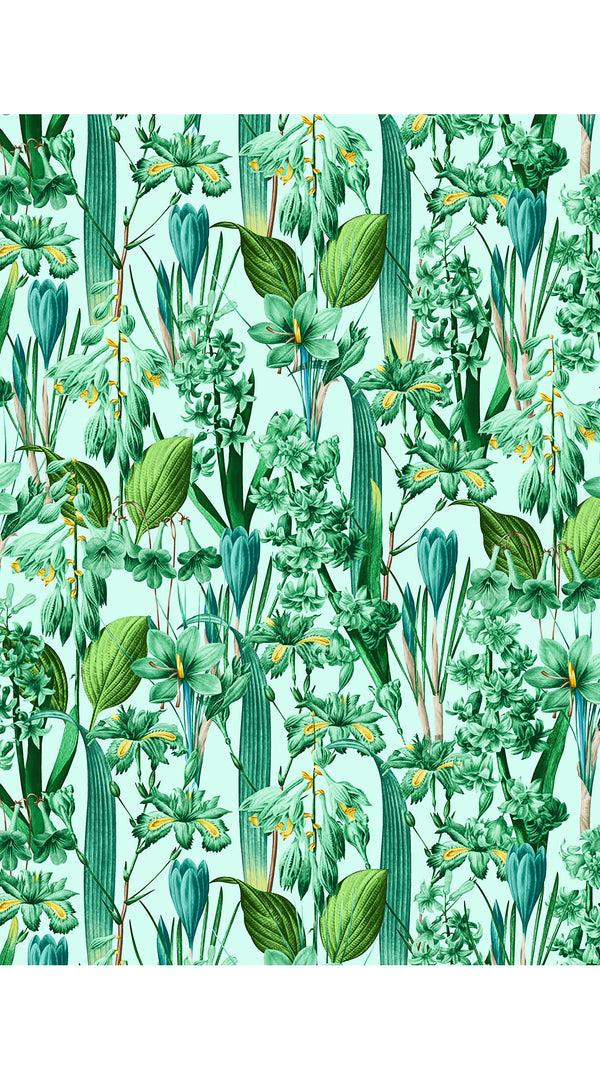 Samantha Sung Audrey Dress #1 Shirt Collar 3/4 Sleeve Long Length Cotton Stretch (Crocus Hyacinth Pastel)