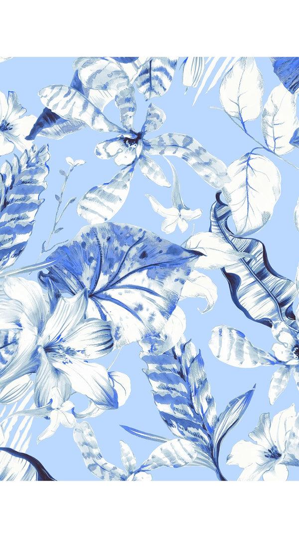 Samantha Sung Audrey Dress #1 Shirt Collar 3/4 Sleeve Long Length Poliamide Taffta (Botanic Santuary Pastel)