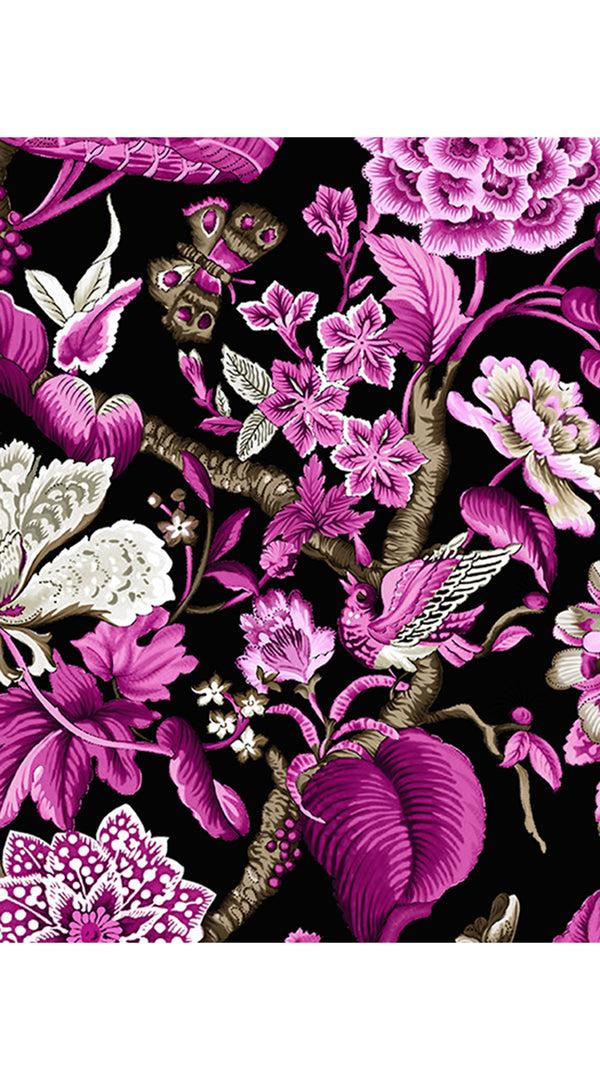 Samantha Sung Audrey Dress #1 Shirt Collar 3/4 Sleeve Long Length Cotton Stretch (Hill Garden Black)