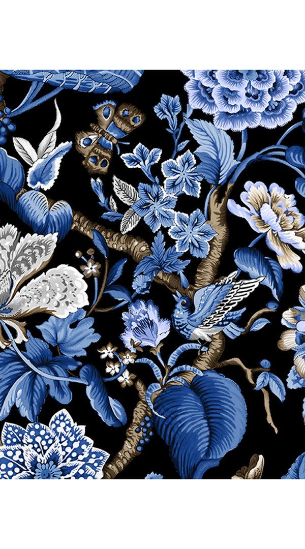 samantha sung Audrey Dress #1 Shirt Collar 3/4 Sleeve Long Length Cotton Stretch (Hill Garden Black)