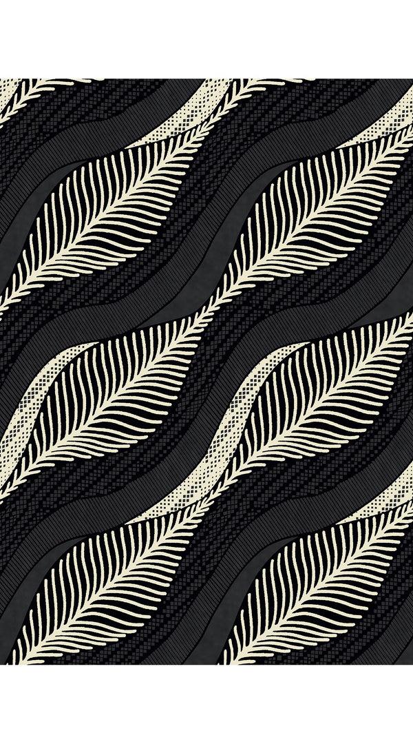 samantha sung Audrey Dress #1 Shirt Collar 3/4 Sleeve Long Length Cotton Stretch (Ukara Leaves Ivory)