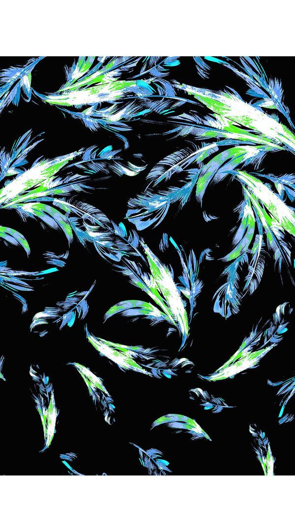 Samantha Sung Audrey Dress #1 Shirt Collar 3/4 Sleeve Long Length Cotton Stretch (Feather Cascade Mid Pastel)