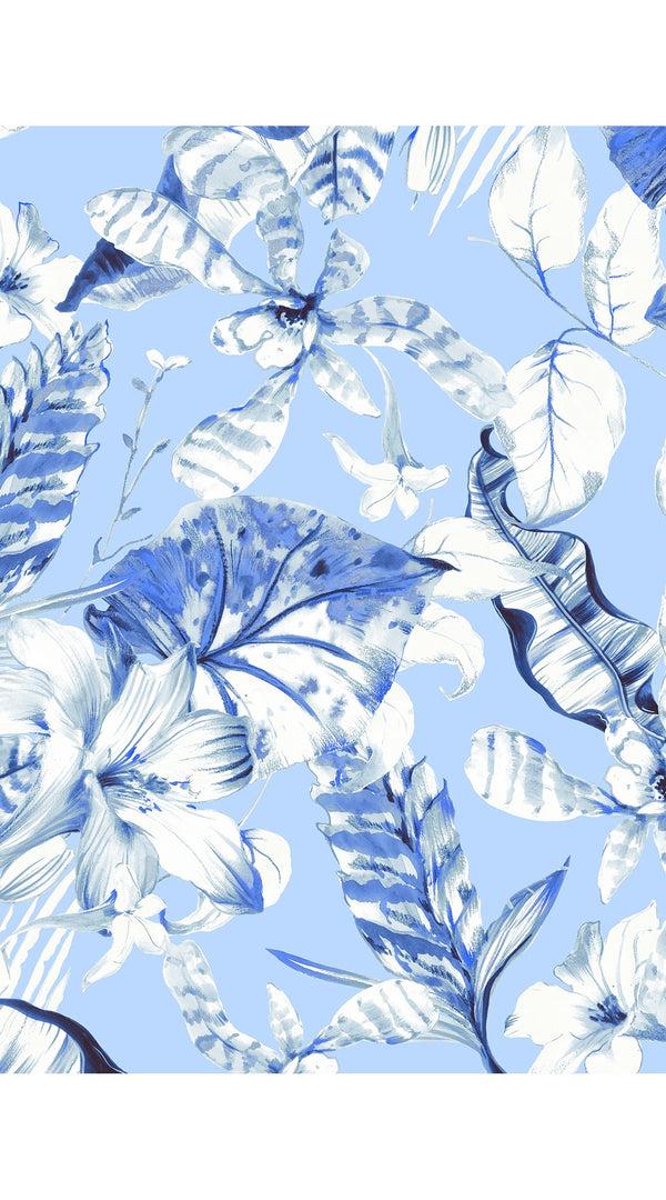 Samantha Sung Audrey Dress #1 Shirt Collar 3/4 Sleeve Long Length Cotton Stretch (Botanic Santuary Pastel)