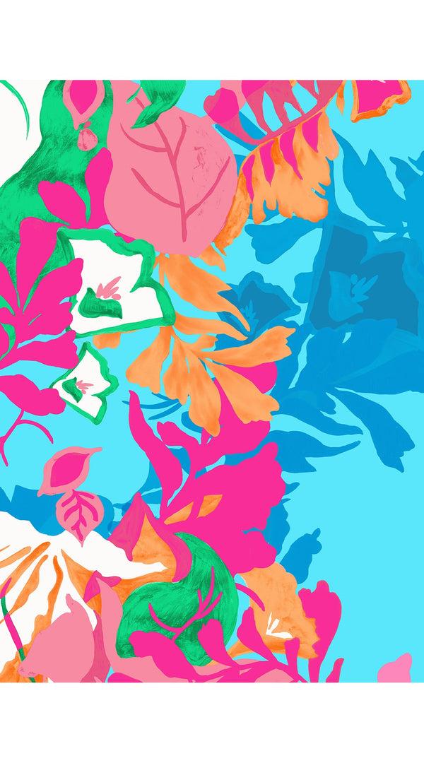 Samantha Sung Audrey Dress #1 Shirt Collar 3/4 Sleeve Long Length Cotton Stretch (Spanish Garden)