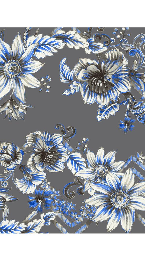 Samantha Sung Audrey Dress #1 Shirt Collar 3/4 Sleeve Long Length Cotton Stretch (Flower Luxembrug Ivory)