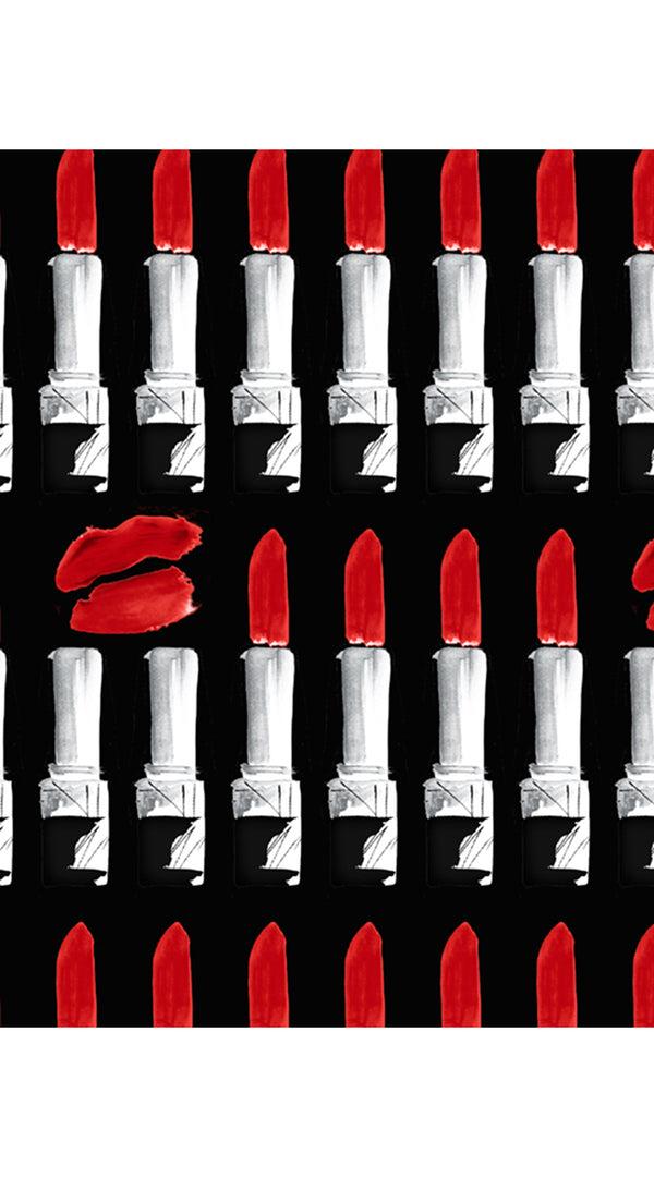 Samantha Sung Audrey Dress #1 Shirt Collar 3/4 Sleeve Long Length Cotton Stretch (Lipstic Rouge Black)