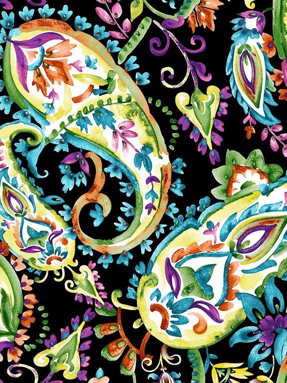 samantha sung Audrey Dress #1 Shirt Collar 3/4 Sleeve Long Length Cotton Stretch (Watercolor Paisley)