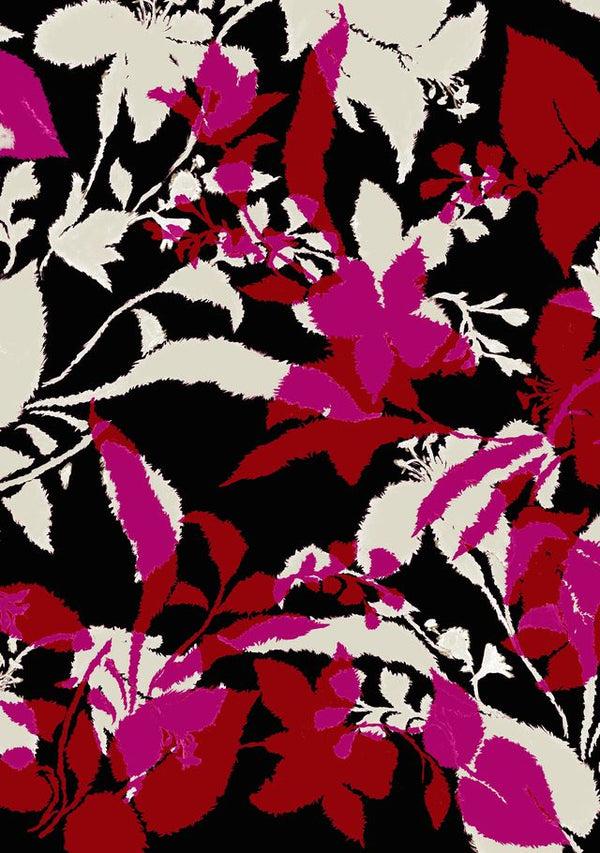 samantha sung Audrey Dress #1 Shirt Collar 3/4 Sleeve Long Length Cotton Stretch (Genova Mono Flower Dark)