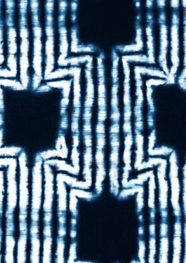 samantha sung Audrey Dress #1 Shirt Collar 3/4 Sleeve Long Length Cotton Stretch (Shibori Akiyama Big)