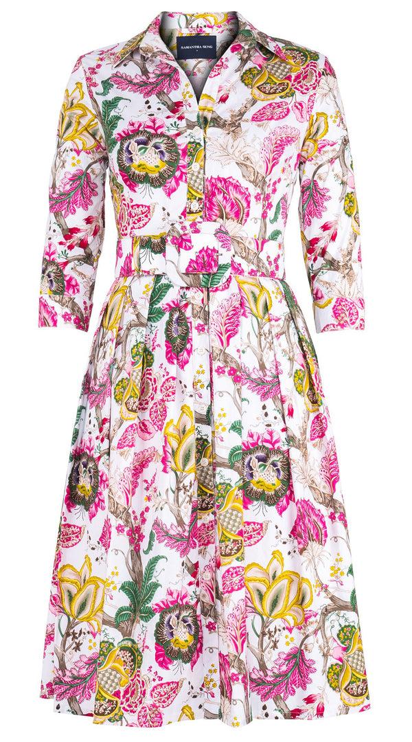 samantha sung Audrey Dress #1 Shirt Collar 3/4 Sleeve Long Length Cotton Stretch (Darts Hill Garden) samantha sung Audrey Dress #1 Shirt Collar 3/4 Sleeve Long Length Cotton Stretch (Darts Hill Garden)