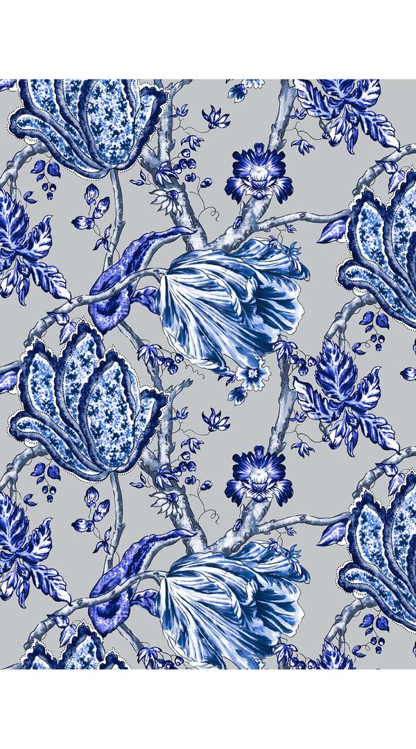 Samantha Sung Audrey Dress #1 Shirt Collar 3/4 Sleeve Midi Length Cotton Stretch (Lillie Toile Pastel)